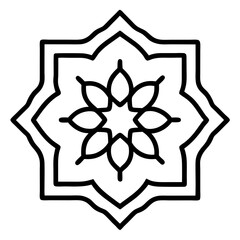 Persian rug inspired mandala line art vector illustration 