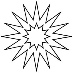 Pop art explosion mandala line art vector illustration 