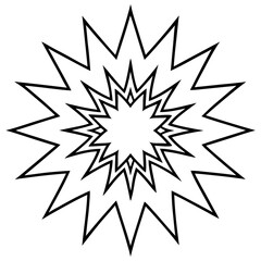 Pop art explosion mandala line art vector illustration 