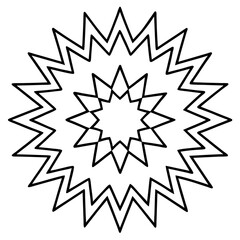 Black and white snowflake, star, and compass vector illustration design