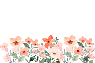 Watercolor flowers background vector for design.