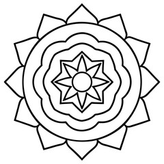 Fototapeta premium Rainbow colored enlightenment mandala line art vector illustration 