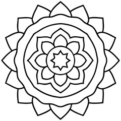 Rainbow colored enlightenment mandala line art vector  illustration 