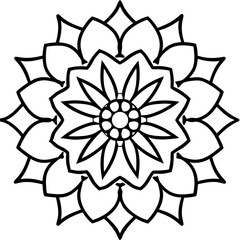 Renaissance art inspired mandala line art   vector illustration 