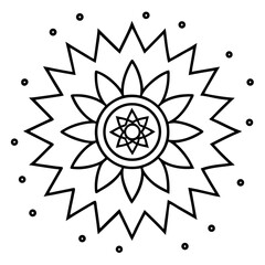 Space nebula color burst mandala line art vector illustration  