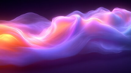 Obraz premium Abstract vibrant neon wave flowing.