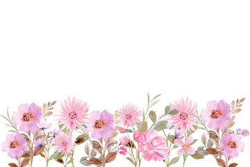 Naklejka premium Watercolor flowers background vector for design.