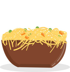Noodles in a bowl 