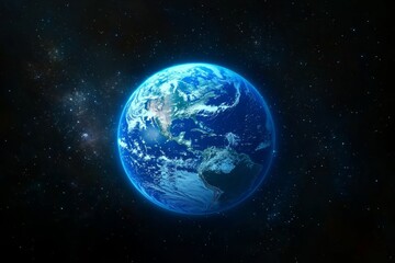 A 3D render of a glowing polygonal grid planet on a dark background, illustrating themes of global maps, international communication, networks, earth, and technology