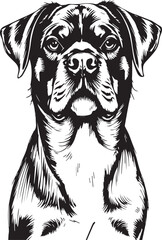 Rottweiler dog. Hand drawn vector illustration