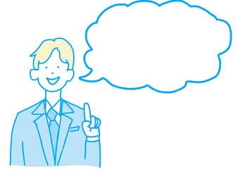 スーツの男性と吹き出し