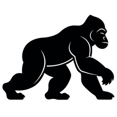 Obraz premium A minimalist-yet-intricate-set-of-a-running-gorilla 