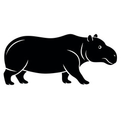 Obraz premium A minimalist-yet-intricate-set-of-a-running-hippo 
