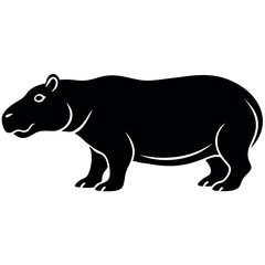 Obraz premium A minimalist-yet-intricate-set-of-a-running-hippo 