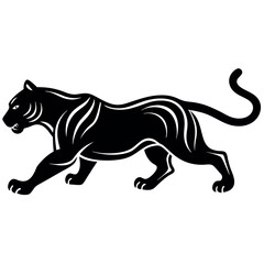 Obraz premium A minimalist-yet-intricate-set-of-a-running-tiger 