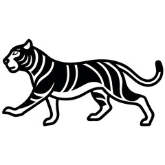 Obraz premium A minimalist-yet-intricate-set-of-a-running-tiger 
