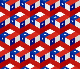 Fototapeta premium chile flag box pattern. vector illustration