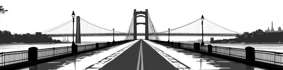 Fototapeta premium Artistic renderings of contemporary bridge designs highlighting cutting-edge engineering techniques