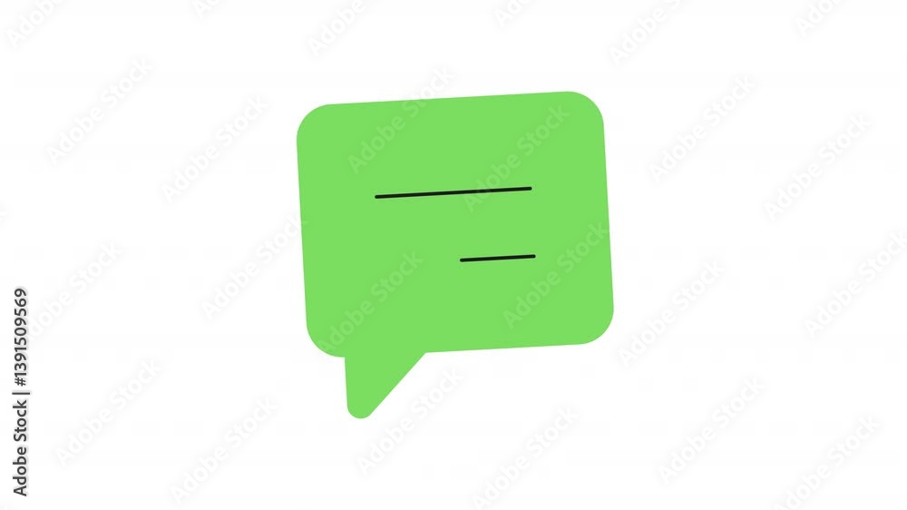 Poster animated chat babble glyph color icon. bouncing speech balloon with strokes animation. communication