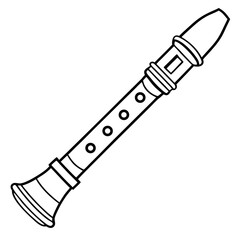 A black-and-white-line-drawing-of-a-recorded. 