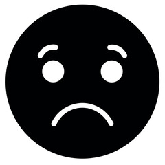 Fototapeta premium A minimal black-and-white-sad-face-emoji 