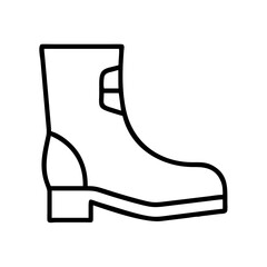 Outline drawing of a work boot for construction or outdoor activities vector illustration design element