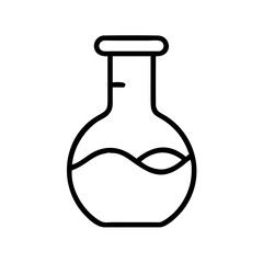 Lab flask outline icon vector design for science experiment chemistry and laboratory equipment research analysis