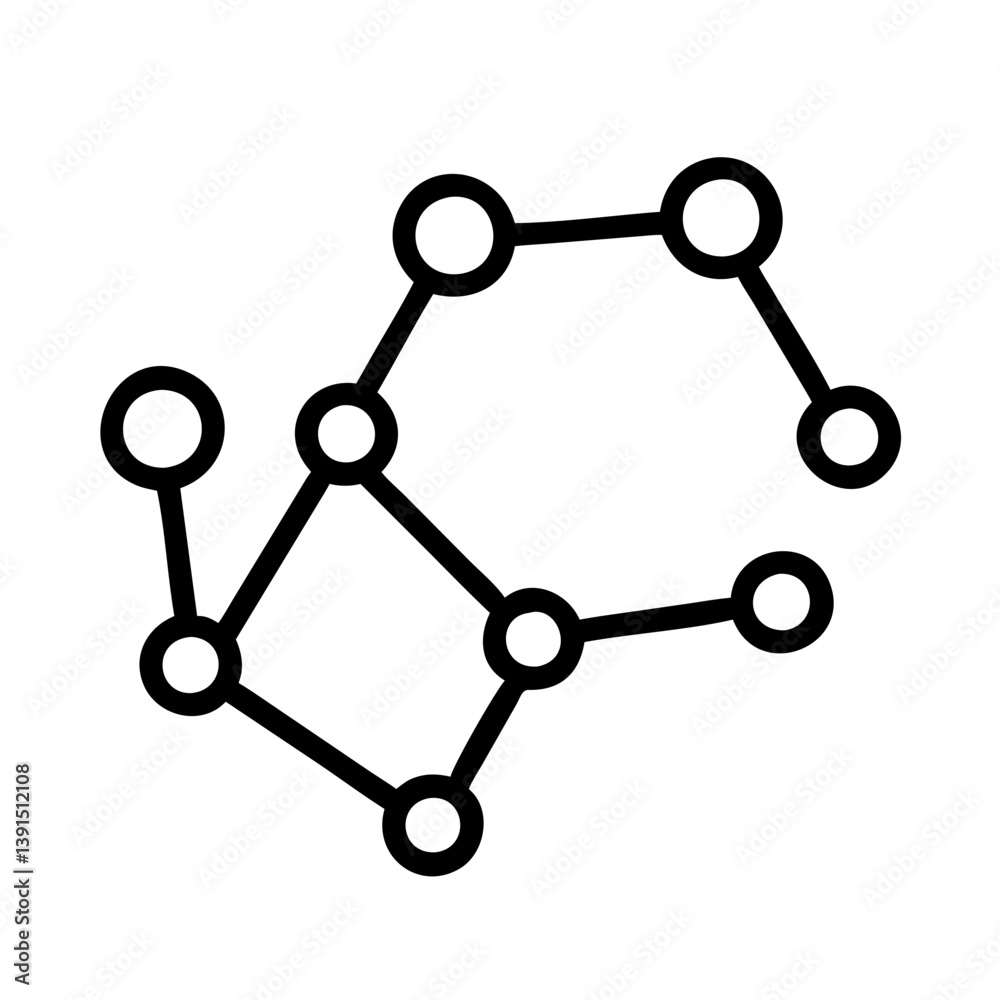 Aufkleber network connection diagram with nodes and lines for data visualization and relationship representati