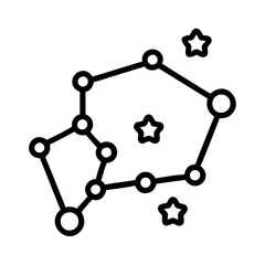 Constellation vector graphic for astronomy stargazing and celestial navigation educational resources and design assets