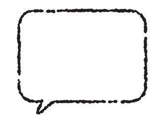 手描きクレヨンタッチのシンプルでおしゃれな角丸長方形の吹き出し