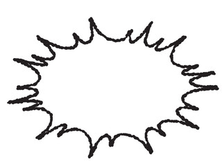 シンプルで使いやすい手描きタッチの爆発した白黒の吹き出し