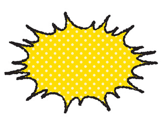 シンプルで使いやすい手描きタッチの爆発した白黒の吹き出し