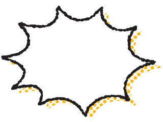 シンプルで使いやすい手描きタッチの爆発した2色の吹き出し