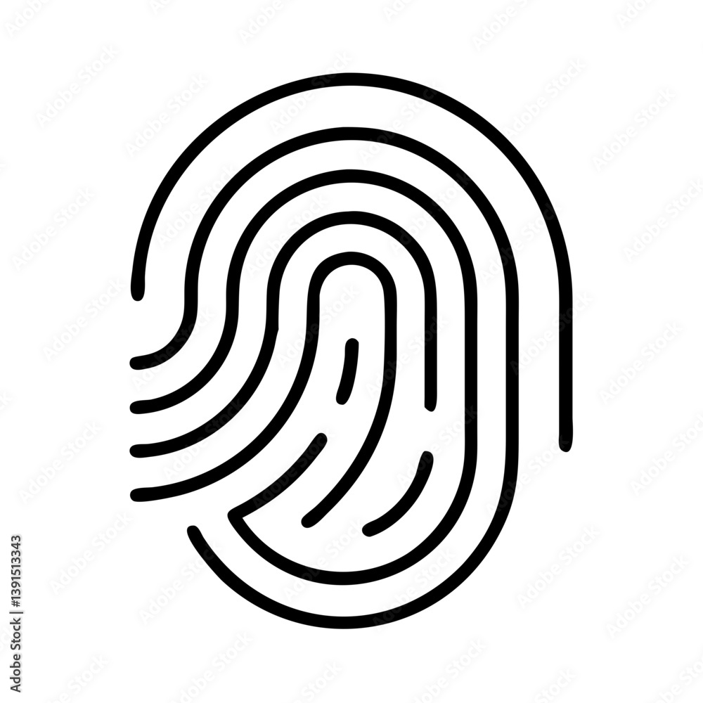 Poster fingerprint identification security access control scan biometric authentication technology icon vec