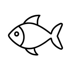 Obraz premium Simple line drawing of a fish illustration for coloring books and educational resources for kids and adults