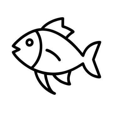 recommend clip art: Fish outline vector drawing for coloring page, sea life illustration, aquatic animal icon, ocean creature design