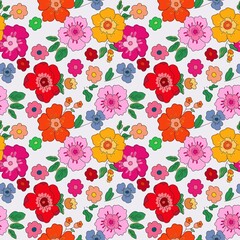 Elegant floral pattern in small white flower. Liberty style. Floral seamless background for fashion prints. Ditsy print. 