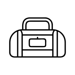 Outline duffel bag vector icon illustration for travel gym and sports equipment and accessories design