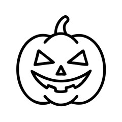 Halloween pumpkin vector illustration spooky jack o lantern face outline for halloween design and decoration
