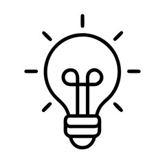 Lightbulb icon vector illustration of idea concept creative thinking innovation solution and inspiration 100