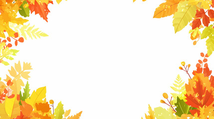 Autumn leaves frame with copy space.
