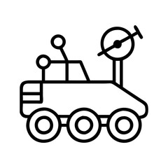 Explore mars rover icon vector illustration of space exploration vehicle for science and technology use