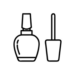 Nail polish bottle with applicator brush vector illustration for manicure and beauty salon design element