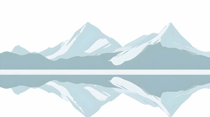 Serene snow-capped mountain range reflected in calm water.
