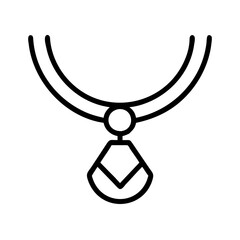 Elegant pendant necklace jewelry fashion accessory women style gift idea minimalist design outline vector