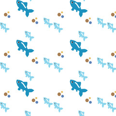 Estores personalizados con tu foto Sea fish pattern Cute cartoon blue fish baby print Sea vacation design white background