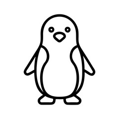 Penguin vector outline drawing for coloring page antarctic bird illustration cute animal clip art icon design 100