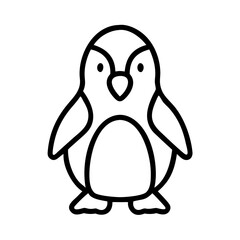 Cute penguin outline vector drawing for kids coloring page and printable animal illustration design 100