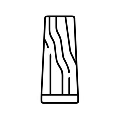 Vector wood plank icon, wooden board texture, lumber material for construction and woodworking projects design