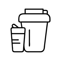 Protein shaker bottle vector illustration for fitness nutrition and healthy lifestyle accessories concept
